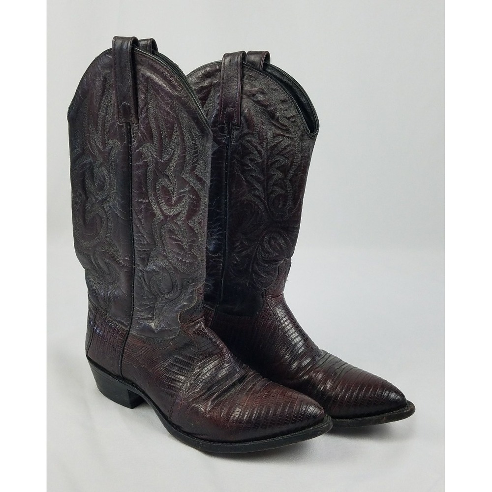 Vtg J.Chisholm men 9 brown leather‎ cowboycore western boots Gorpcore
